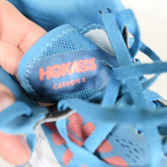 Women's Hoka One One Carbon X Teal & Peach Athletic Shoes Sz 7.5/ 39.3 F272191 - Picture 14 of 16